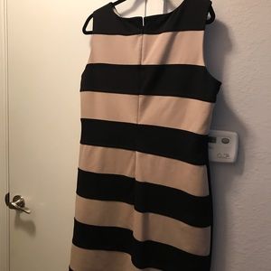 CALVIN KLEIN | Beige & Black Striped Dress - EUC | Size 16